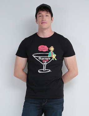 Playera Tee Bar Simpson Cuello Redondo Para Hombre