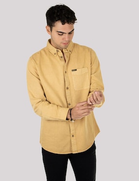 Camisa casual Buffalo Jeans David Bitton de algodón manga larga para hombre