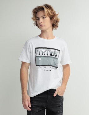 Playera Tee Bar Cuello Redondo Para Hombre