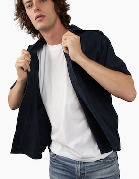 Camisa Casual American Eagle De Algodón Manga Corta Para Hombre