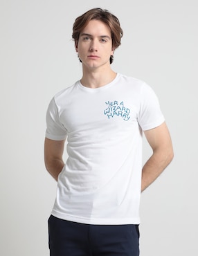 Playera Tee Bar Cuello Redondo Para Hombre