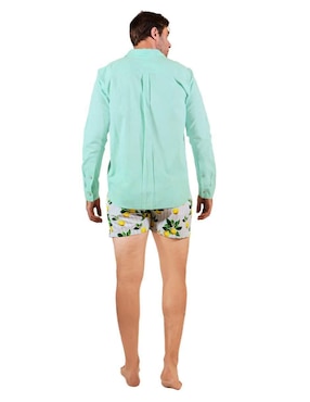 Camisa playa Ocean Slave de lino manga larga para hombre