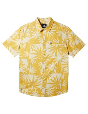 Camisa casual Quiksilver de algodón manga corta para hombre