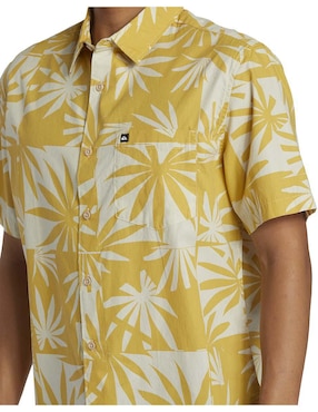 Camisa casual Quiksilver de algodón manga corta para hombre