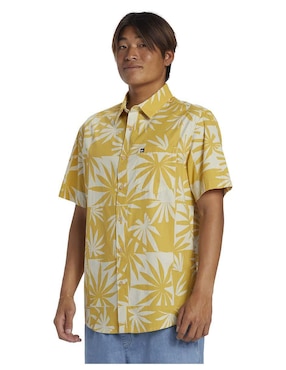 Camisa casual Quiksilver de algodón manga corta para hombre