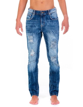 Opp´s Jeans Slim Lavado Destruido Para Hombre