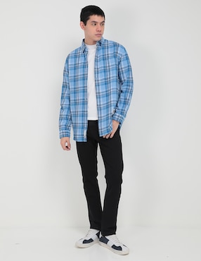 Camisa Casual Tommy Jeans De Algodón Manga Larga Para Hombre