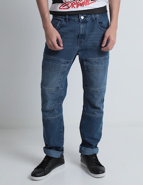 Jeans Straight That's It Deslavado Para Hombre