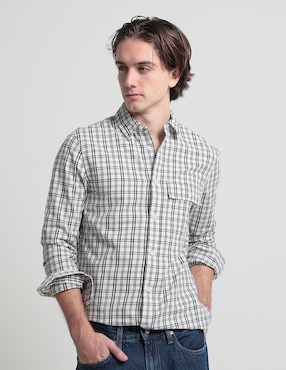 Camisa Casual Calvin Klein De Algodón Manga Larga Para Hombre