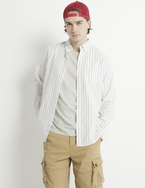 Camisa Casual Jack & Jones De Algodón Manga Larga Para Hombre