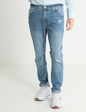 Jeans Slim That's It Deslavado Para Hombre