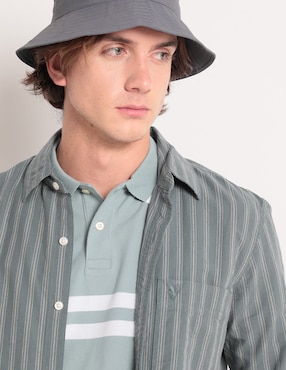 Camisa casual American Eagle de algodón manga larga para hombre