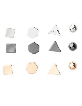 Set de aretes That's It con acabado brillante