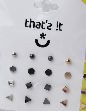 Set de aretes That's It con acabado brillante