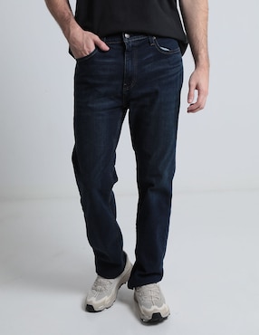 Jeans Straight Hollister Lavado Whisker Para Hombre