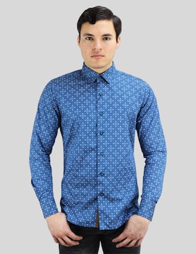 Camisa de vestir Barabas de algodón manga larga para hombre