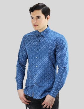 Camisa de vestir Barabas de algodón manga larga para hombre