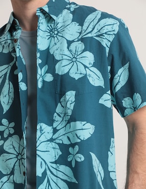 Camisa playa Quiksilver de algodón manga corta para hombre
