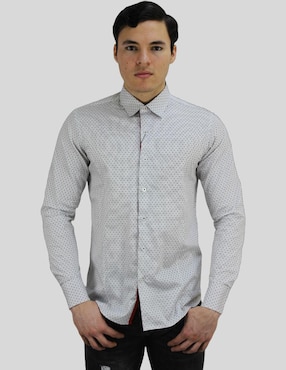 Camisa de vestir Barabas de algodón manga larga para hombre