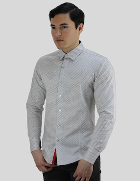 Camisa de vestir Barabas de algodón manga larga para hombre