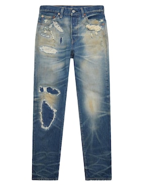 Jeans Slim Levi's 501 Lavado Desgastado Para Hombre