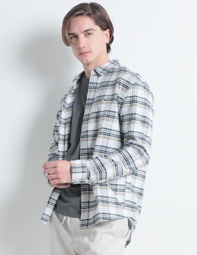 Camisa Casual Tommy Jeans De Algodón Manga Larga Para Hombre