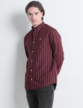 Camisa Casual Tommy Jeans De Algodón Manga Larga Para Hombre