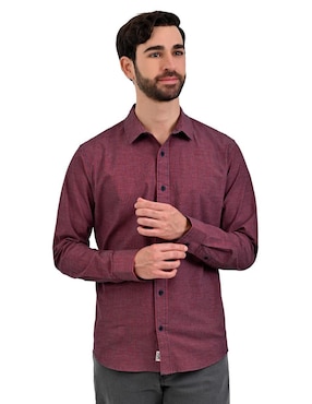 Camisa Casual Supply Manga Larga Para Hombre