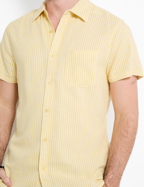 Camisa casual That's It de lino manga corta para hombre