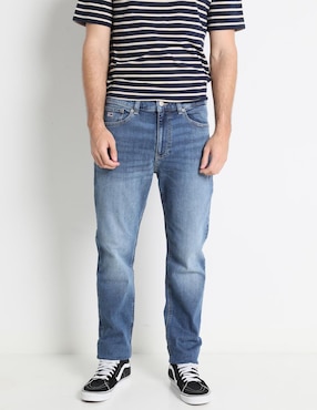 Jeans Straight Tommy Jeans Deslavado Para Hombre