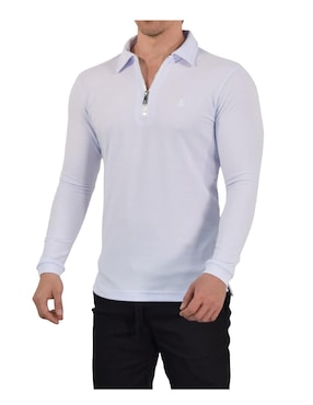 Playera tipo polo John Leopard manga larga para hombre