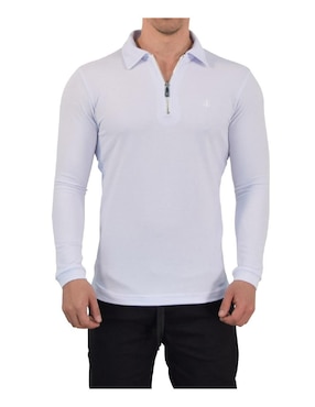 Playera tipo polo John Leopard manga larga para hombre