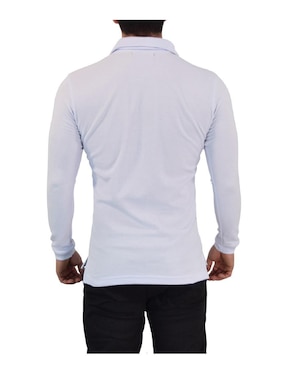 Playera tipo polo John Leopard manga larga para hombre