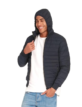 Chamarra casual Thats Hot capucha desmontable para hombre