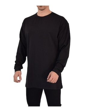 Playera John Leopard Oversized Stealth Cuello Redondo Para Hombre