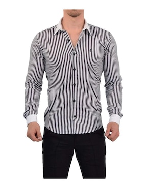 Camisa Casual John Leopard De Algodón Manga Larga Para Hombre