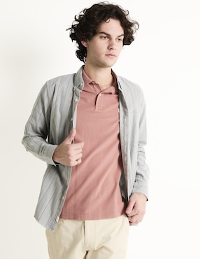 Sobrecamisa Casual American Eagle De Algodón Manga Larga Para Hombre