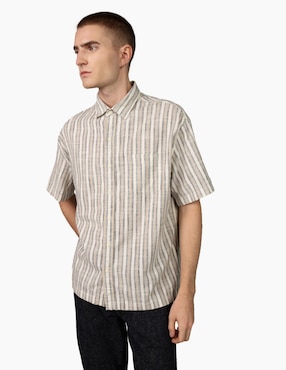 Camisa Casual American Eagle De Algodón Manga Corta Para Hombre