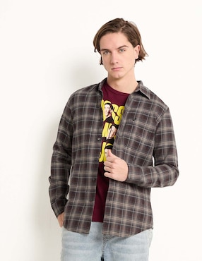 Sobrecamisa Casual American Eagle De Algodón Manga Larga Para Hombre