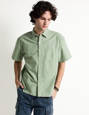 Camisa Casual American Eagle De Algodón Manga Corta Para Hombre