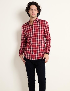 Camisa Casual Tommy Jeans De Algodón Manga Larga Para Hombre