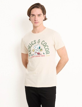 Playera Peanuts Snoopy Cuello Redondo Para Hombre