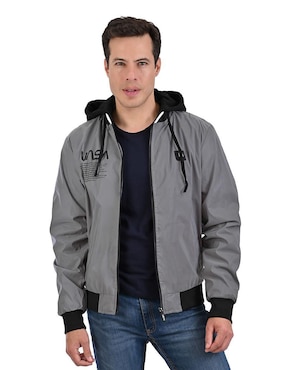 Chamarra bomber Nasa con capucha para hombre