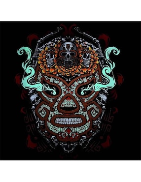 Playera Karani-Art tzompa de oro cuello redondo para hombre