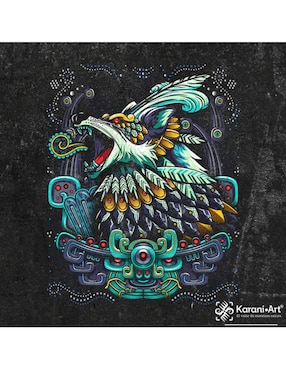 Playera Karani-Art feroz cuetlachtli cuello redondo para hombre