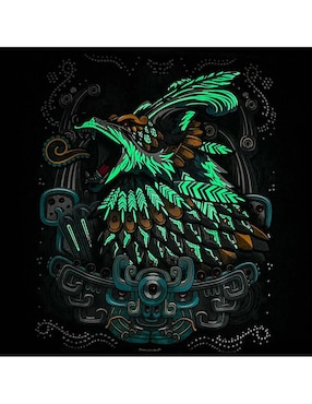 Playera Karani-Art feroz cuetlachtli cuello redondo para hombre