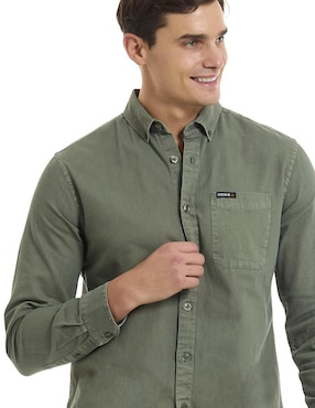 Camisa casual Buffalo Jeans David Bitton de algodón manga larga para hombre