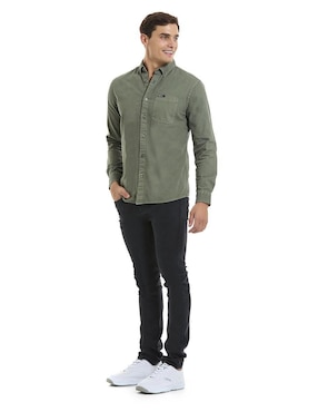 Camisa casual Buffalo Jeans David Bitton de algodón manga larga para hombre