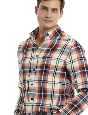 Camisa casual  Buffalo Jeans David Bitton de algodón manga larga para hombre
