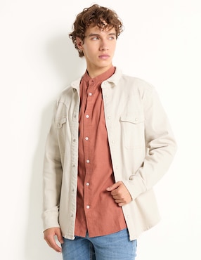 Sobrecamisa casual That's It de algodón manga larga para hombre